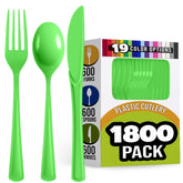 Lime Green Cutlery Combo Set | 600 Forks 600 Spoons And 600 Knives